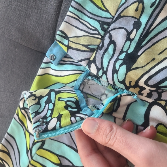 Groovy Blue and Green Pencil Skirt - Picture 2 of 4